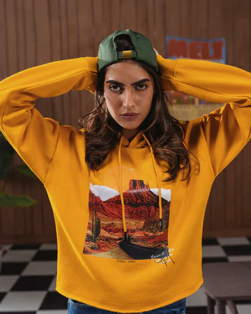 Stylish Cropped Pullover Hoodie