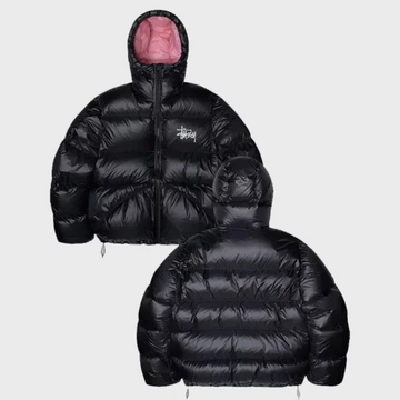 Stussy Unisex Black Hooded Puffer Jacket