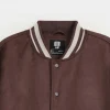 Men’s Suede Leather Varsity Jacket With Contrast Sleeves