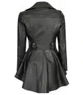 Gonzalez Women’s Black Asymmetrical Peplum Leather Jacket - Orca Cloths