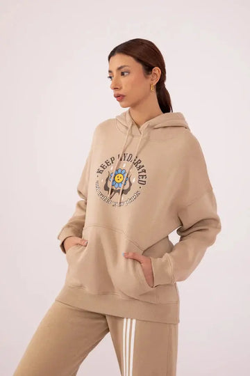 Keep Hydrated Graphic Hoodie – Khaki - Orca Cloths