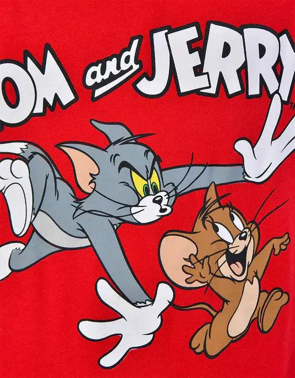 Ladies' Tom & Jerry Red Hoodie – Cozy & Stylish - Orca Cloths