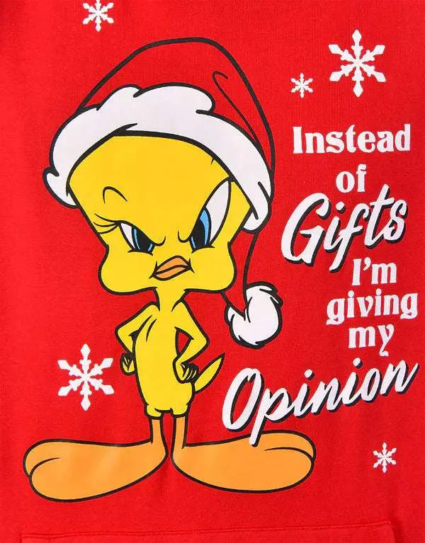 Ladies' Tweety Printed Red Hoodie – Cozy & Cute - Orca Cloths