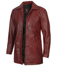 Maroon Real Lambskin Leather Car Coat For Men - Orca Cloths