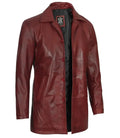 Maroon Real Lambskin Leather Car Coat For Men - Orca Cloths