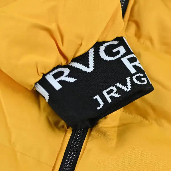 Men’s Stylish Yellow Puffer Jacket with Black Accents - Orca Cloths