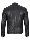 Carrie Mens Black Cafe Racer Real Leather Jacket - Orca Cloths