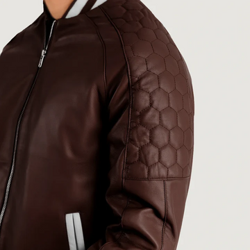 Pascal Men's Maroon Leather Varsity Jacket
