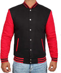 Mens Black & Red Varsity Jacket