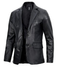 Mens Real Lambskin Black Leather Blazer Jacket - Orca Cloths