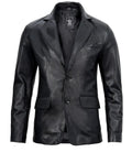 Mens Real Lambskin Black Leather Blazer Jacket - Orca Cloths