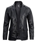 Mens Real Lambskin Black Leather Blazer Jacket - Orca Cloths