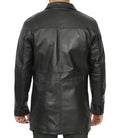 Mens Tall Black Real Leather Car Coat - Orca Cloths