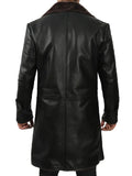 Chandler 3/4 Length Black Shearling Coat Mens - Orca Cloths