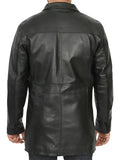 Bristol Men's Black Leather Car Coat - Orca Cloths