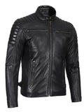 Felix Men's Cafe Racer Black Biker Leather Jacket - Orca Cloths
