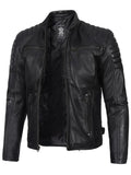 Felix Men's Cafe Racer Black Biker Leather Jacket - Orca Cloths