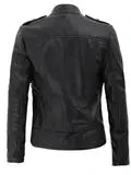 Monica Women's Black Asymmetrical Leather Jacket - Orca Cloths