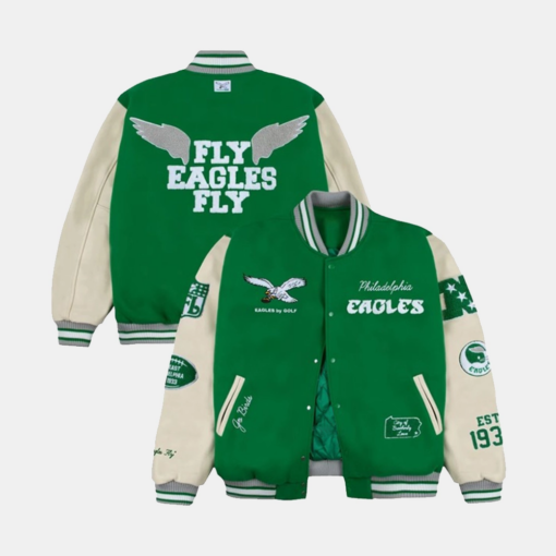 Philadelphia Eagles GOLF WANG Letterman Kelly Green men's Jacket – Replica by Danezon