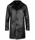 Stylish Black Men's Shearling Leather Coat Orca Cloths