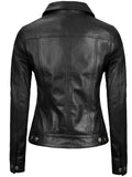 Fernando Women's Black Leather Trucker Jacket - Orca Cloths