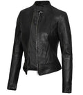 Fernando Women's Black Leather Trucker Jacket - Orca Cloths