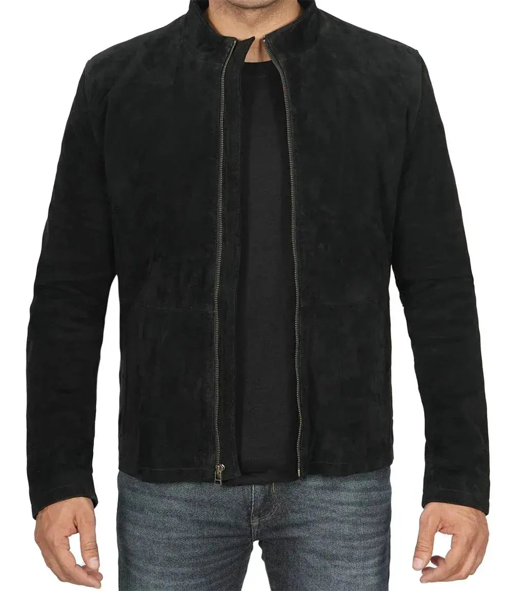 Bond Men's Black Casual Suede Jacket - Orca Cloths