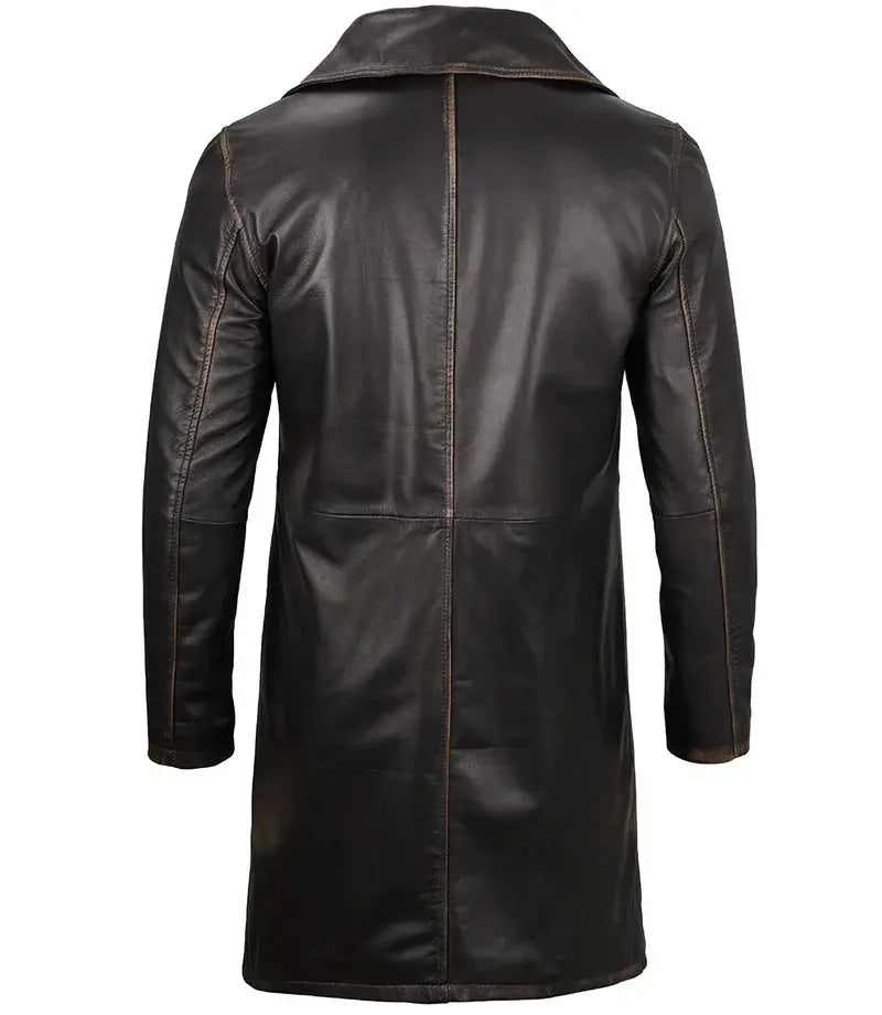Bryson Rub Off Brown Leather Car Coat - Orca Cloths