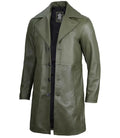 Bryson Military Green Leather Car Coat - Orca Cloths
