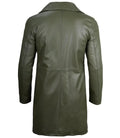 Bryson Military Green Leather Car Coat - Orca Cloths