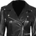 Amber Women Asymmetrical Black Biker Leather Jacket Orca Cloths