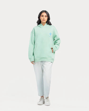 Trendy Women's Relaxed Fit Hoodie with Back Print