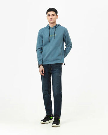 Relaxed Fit Pullover Hoodie with Printed Chest