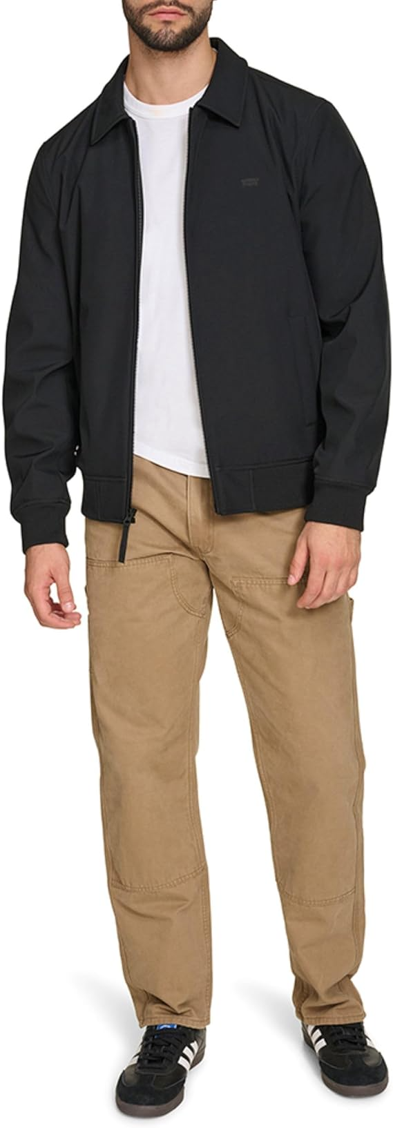 Men's Varsity Lightweight Softshell Rib Knit Bomber Jacket