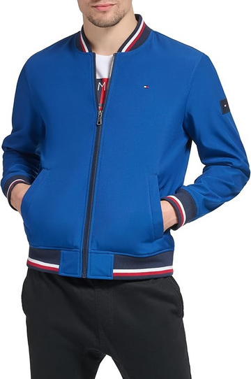 Tommy Hilfiger Men's Varsity Lightweight  Rib Knit Bomber Jacket