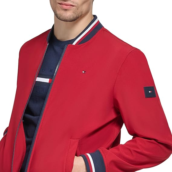 Tommy Hilfiger Men's Varsity Lightweight  Rib Knit Bomber Jacket