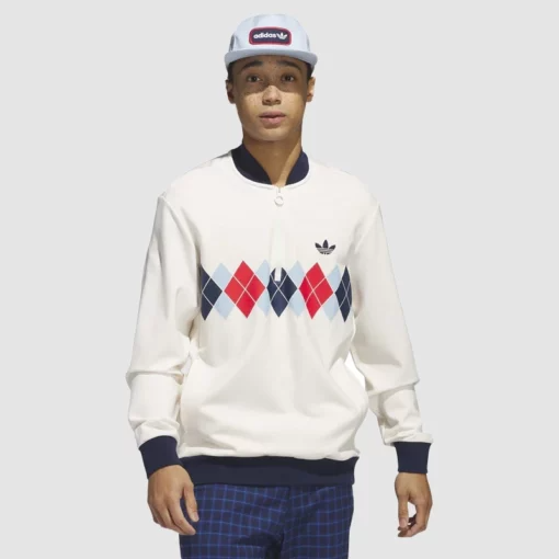 Adidas Argyle Printed 1/4-Zip Sweatshirt