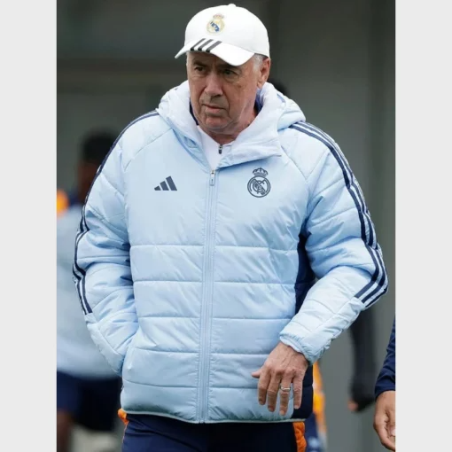 Adidas Real Madrid Training Men's Hooded Blue Jacket