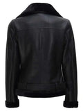 Agnes Womens Black Leather Shearling Jacket Orca Cloths