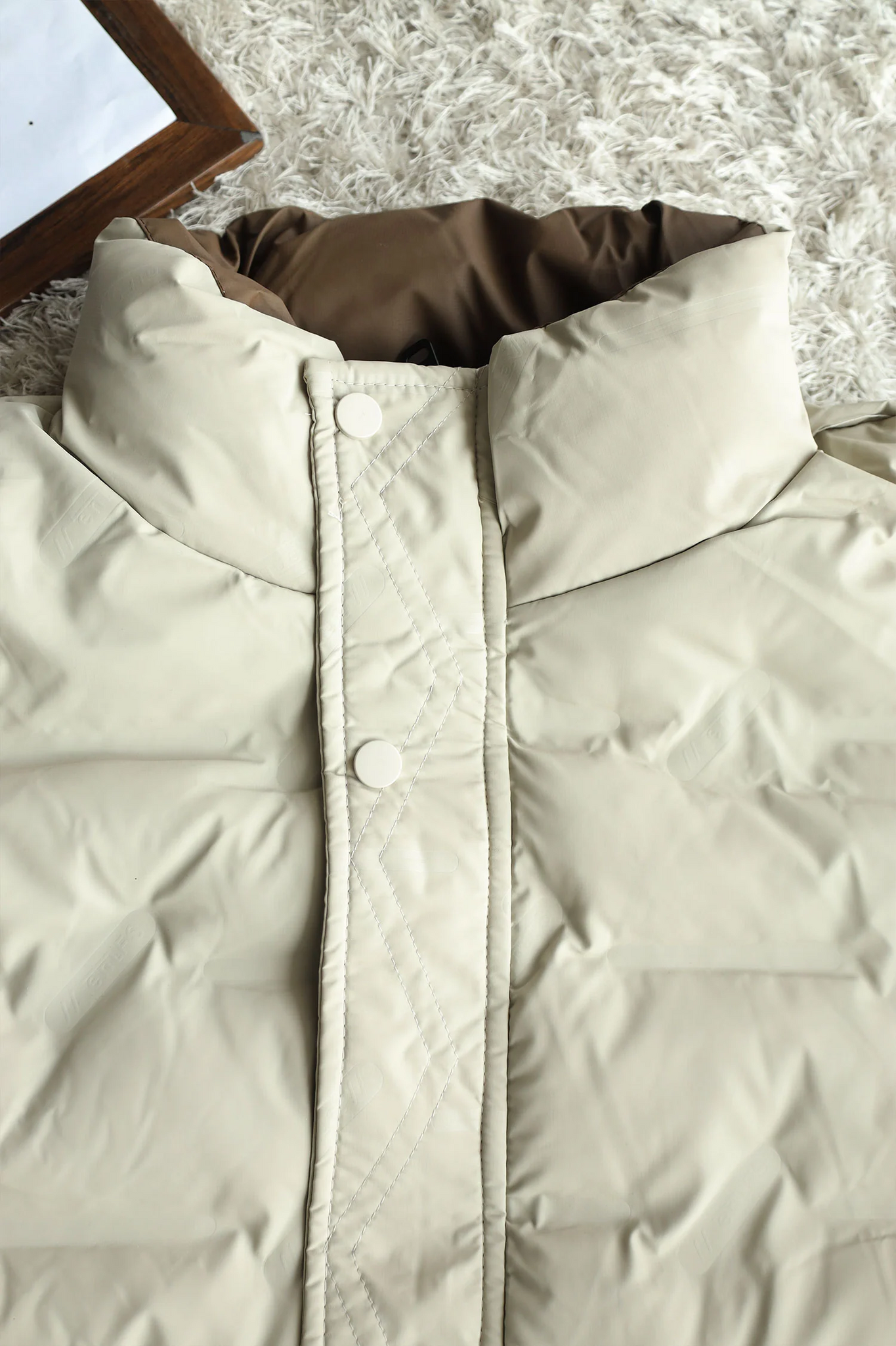 Men's Puffer Jacket – Parachute Fabric with Mock Neck (No Hood)