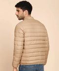 Beige Pony Full-Sleeve Men’s Puffer Jacket – Limited Edition | Stylish & Warm