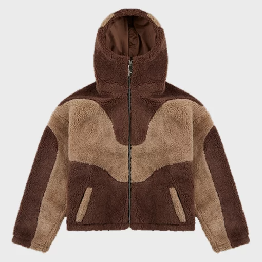 Black & Brown Faux Fur men's Hooded Jacket