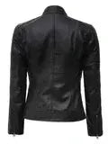 Austin Tall Women Black Cafe Racer Leather Jacket - Orca Cloths