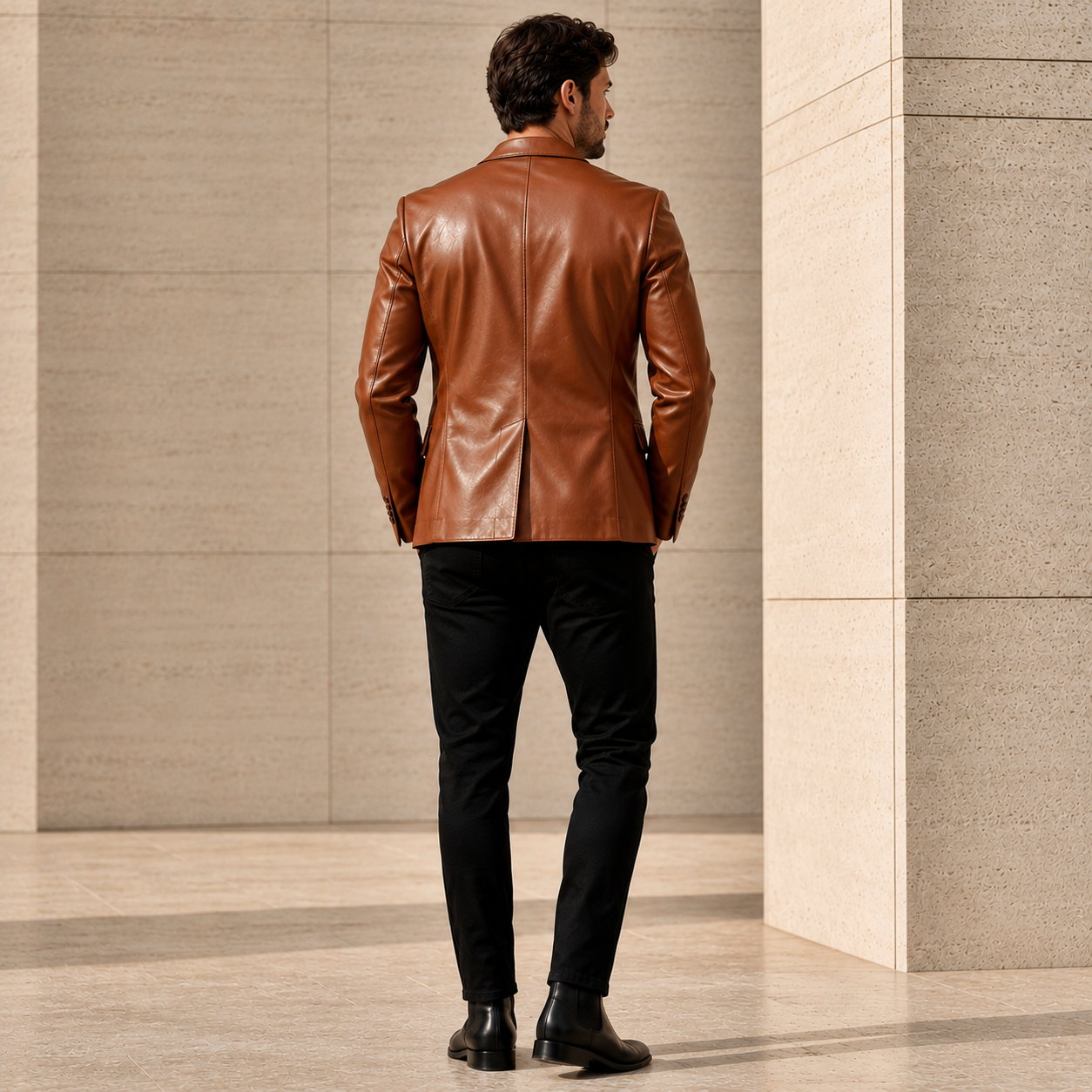 Men's Brown Leather Blazer | Orca Leather Collection