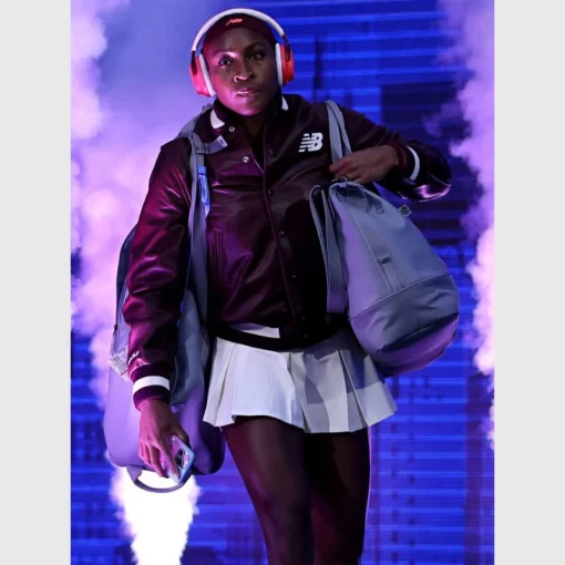 2025 US Open Coco Gauff New Balance Leather Jacket
