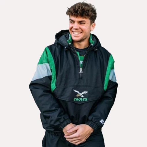 Philadelphia Eagles Vintage 90s Men's Starter Jacket – Midnight Green & Black Edition