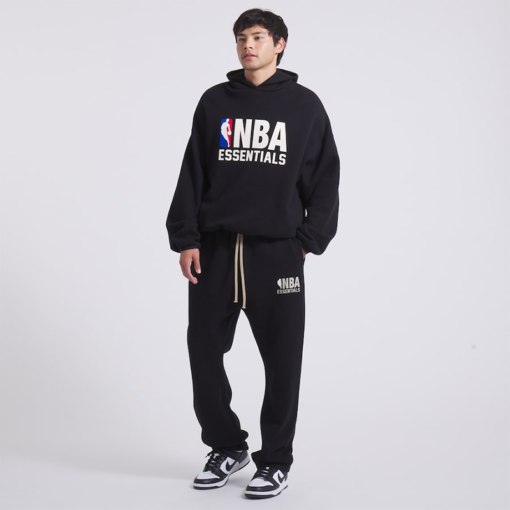 NBA x Essentials Gray & Black Oversized Hoodie