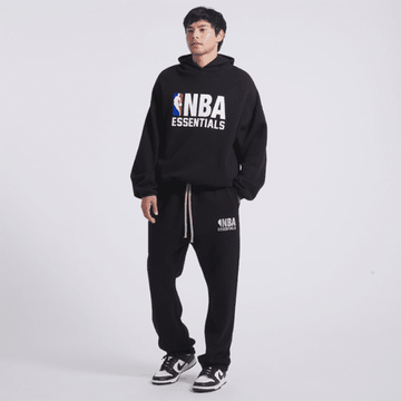 NBA x Essentials Gray & Black Oversized men's Hoodie