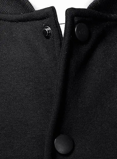 FANARCHER Men’s Varsity Baseball Jacket Cotton Blend Letterman Jacket with Faux Leather Sleeve Bomber Coat