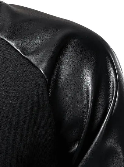 FANARCHER Men’s Varsity Baseball Jacket Cotton Blend Letterman Jacket with Faux Leather Sleeve Bomber Coat